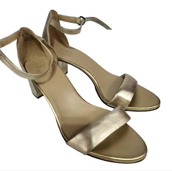 Naturalizer Vera Dress Sandals Dark Gold Leather 12 WIDE - Picture 6 of 9